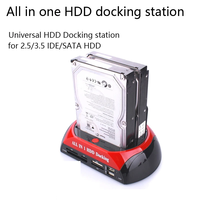 HDD Docking Station Dual Vidaus Standžiojo Disko Docking Station Bazės HDD Aptvarą 2.5 Colių, 3.5 Colių IDE/SATA, USB 2.0