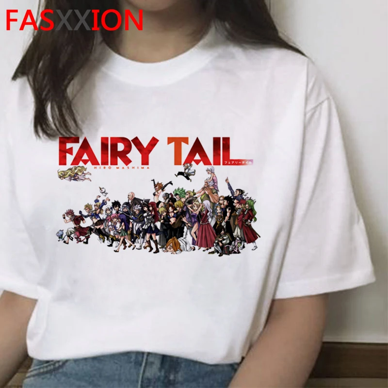 Kawaii Fairy Tail Juokingas Animacinių filmų T-shirt Vyrai Kietas Japonų Anime Graphic T Shirt Streetwear Harajuku Marškinėlius Unisex Viršuje Tees Vyras