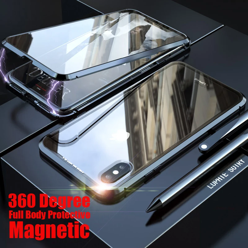 Prabanga 360 viso Kūno Magnetinis Atveju iPhone, 11 Pro XS Max XR X 7 8 Plius iPhone11 Atveju iPhone7 iPhonexs iPhone8 iPhonexr Apima