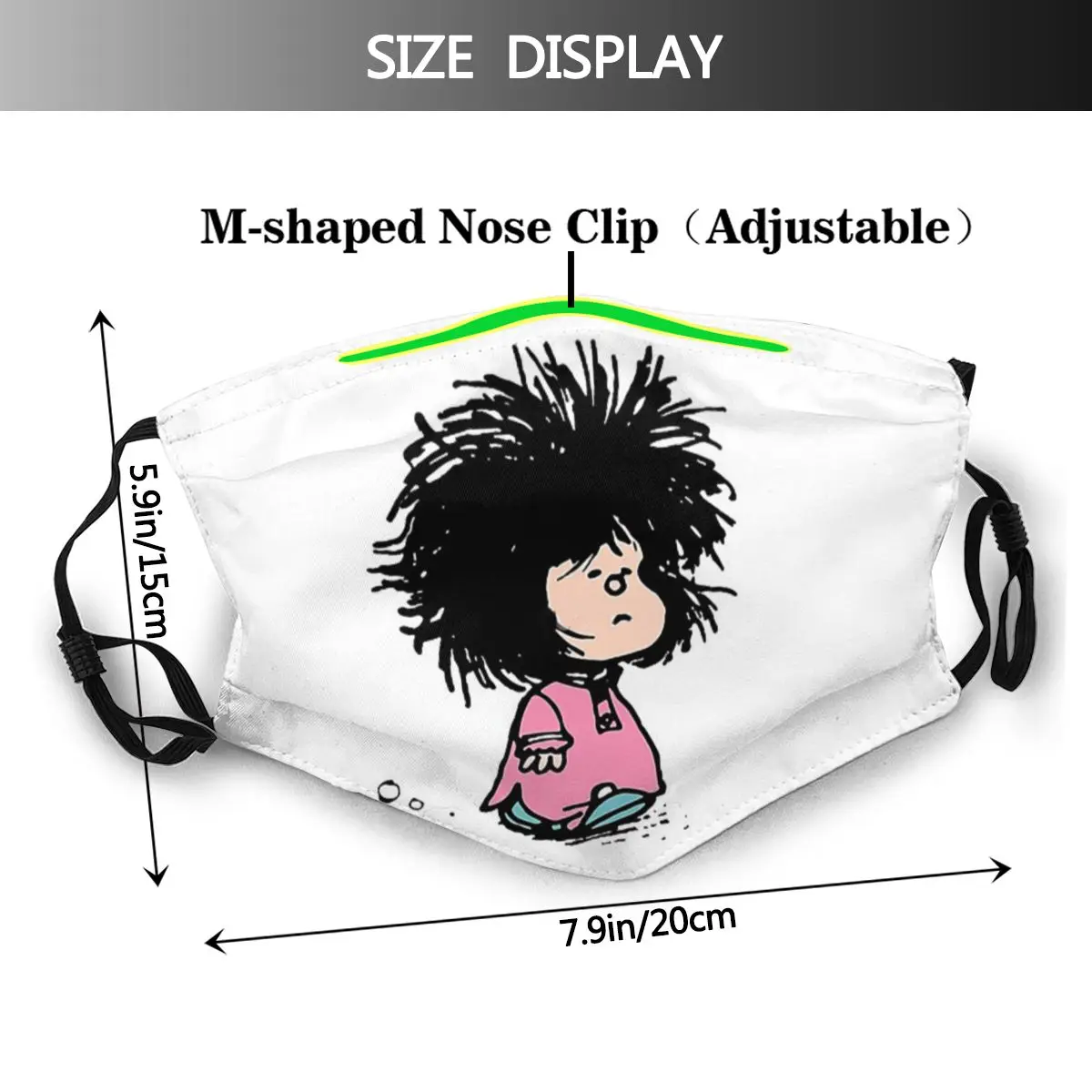 Mafalda Su Naujai iškeltas Ne Vienkartiniai Madinga Burnos, Veido Kaukė Anti Vėjo apsauga nuo dulkių filtrai Lankelį, apsauginis Dangtis Mufelinė