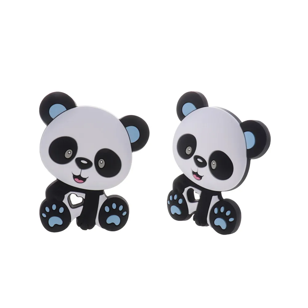 10pc Panda Silikono Kūdikių Teether BPA Free Naujagimių Kramtyti Karoliai Žindukas Grandinės Priedai Graužikų Maisto kokybės Pakabukas Žaislas 
