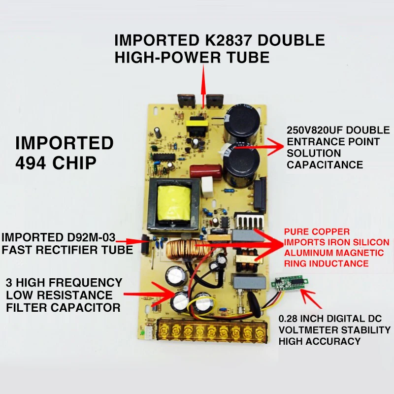 Ankang reguliuojamos DC įtampos reguliatorius skaitmeninis ekranas impulsinis maitinimo šaltinis 0-48V10A480W oro plius HJS-480-0-48
