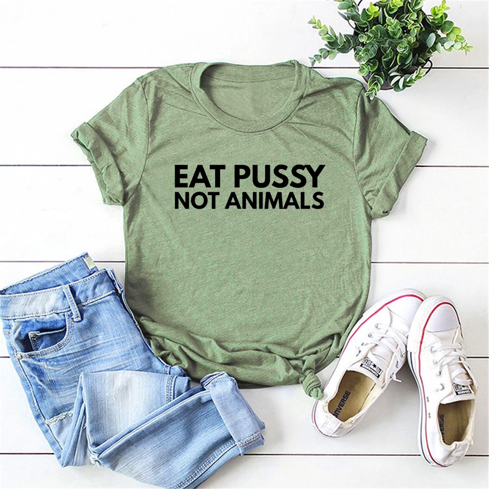 2020 Valgyti Pūlingas Ne Gyvūnai, Marškinėliai Juokinga Veganų T-Shirt Cool Vegetaras Marškinėliai Feminizmo Veganų Dovana