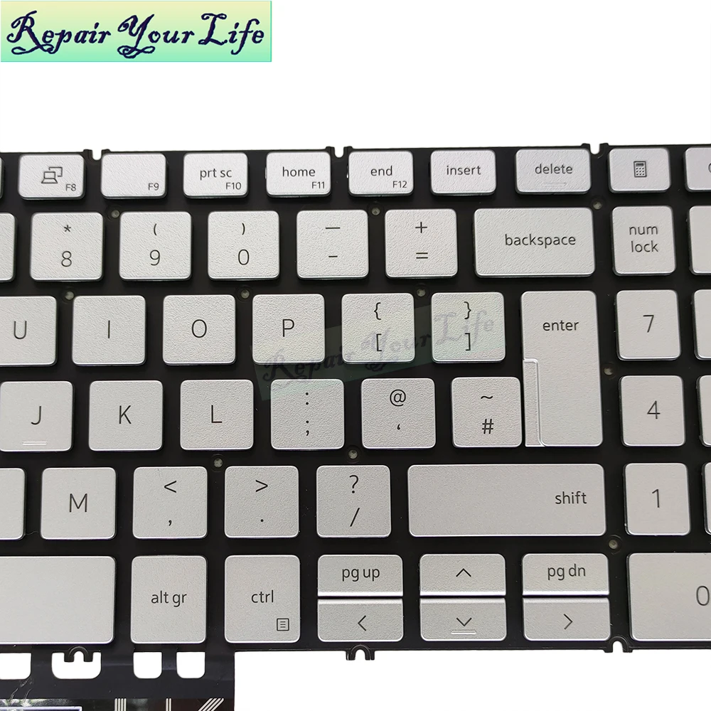 NH88W klaviatūra su foniniu Apšvietimu, skirtą Dell Inspiron 15 7591 5584 7590 7791 Klaviatūros UK GB Britų sidabro KN 0NH88W LOC00 laptop dalys naujos