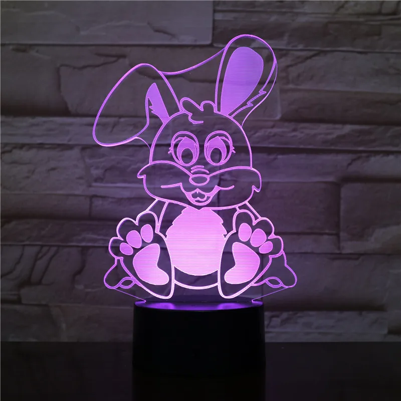 Kiaulių, Triušių Pelėda Arklių Panda 3D Lempos Neon Led Nakties Šviesos USB 7 Spalvų Kaita, Stalo Lempa Vaikams, Kūdikiams, Vaikams, Dovanų Miegamojo puošmena