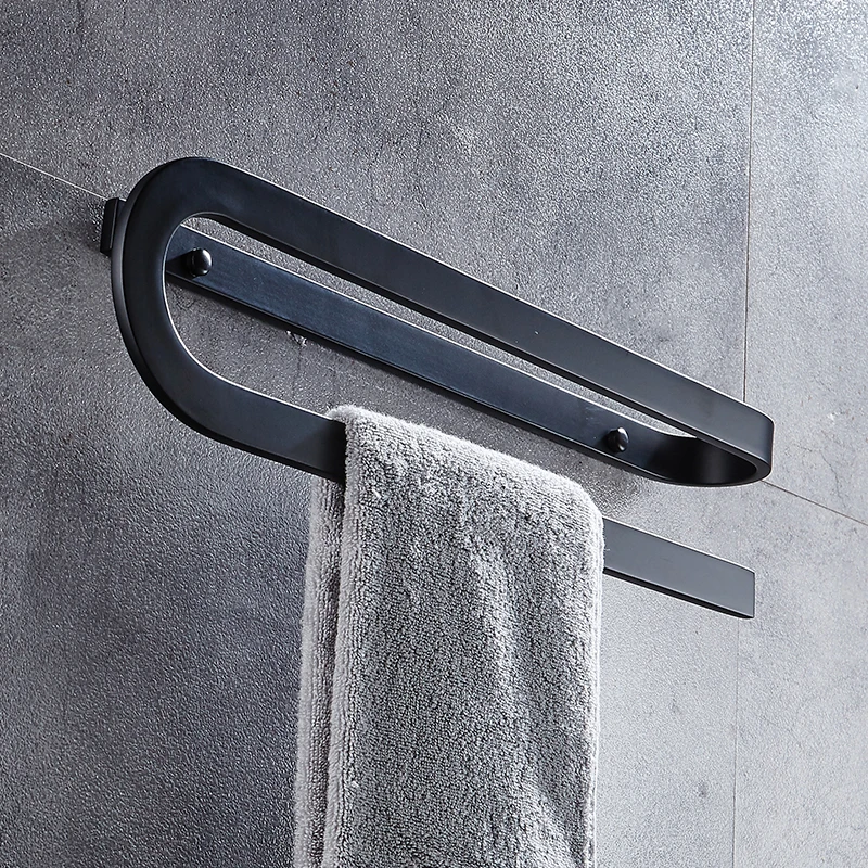 Vonios rankšluostį baras prie sienos tvirtinamas aliuminio tualetas juoda rankšluosčių žiedas turėtojas lentynos, sandėliavimo stovo laikiklį rungtynių namuose dalykėlių