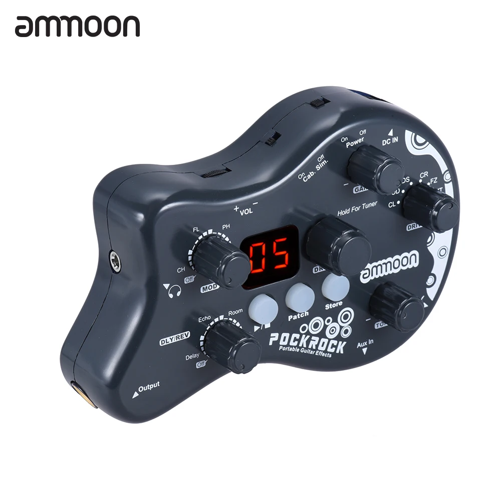 Ammoon PockRock Gitaros Efektu Pedalas Multi-effects Procesorius 15 Poveikį Tipų 40 Būgnų Ritmai, Tuning Funkcija su Maitinimo Adapteris