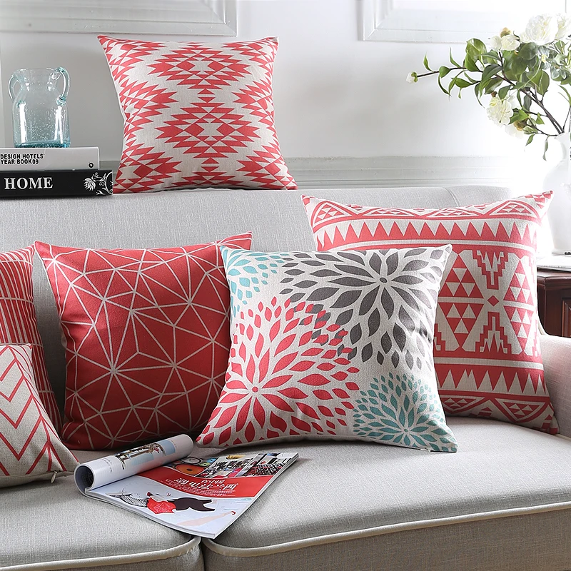 Raudona pagalvė padengti dekoratyvinė pagalvėlė padengti namų dekoro