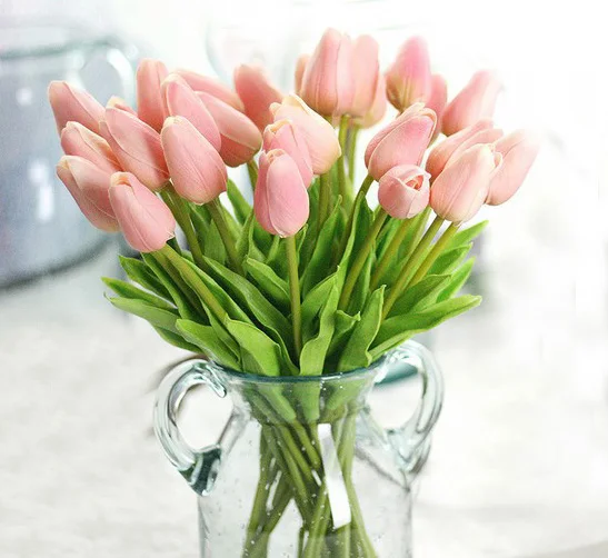 24pcs/daug PU Aukštos Kokybės Tulpių Dirbtinės Gėlės Vestuvių Namų Dekoratyvinės Gėlės Namų Puošybai Gėlių 8 Spalvų (be Vazos)