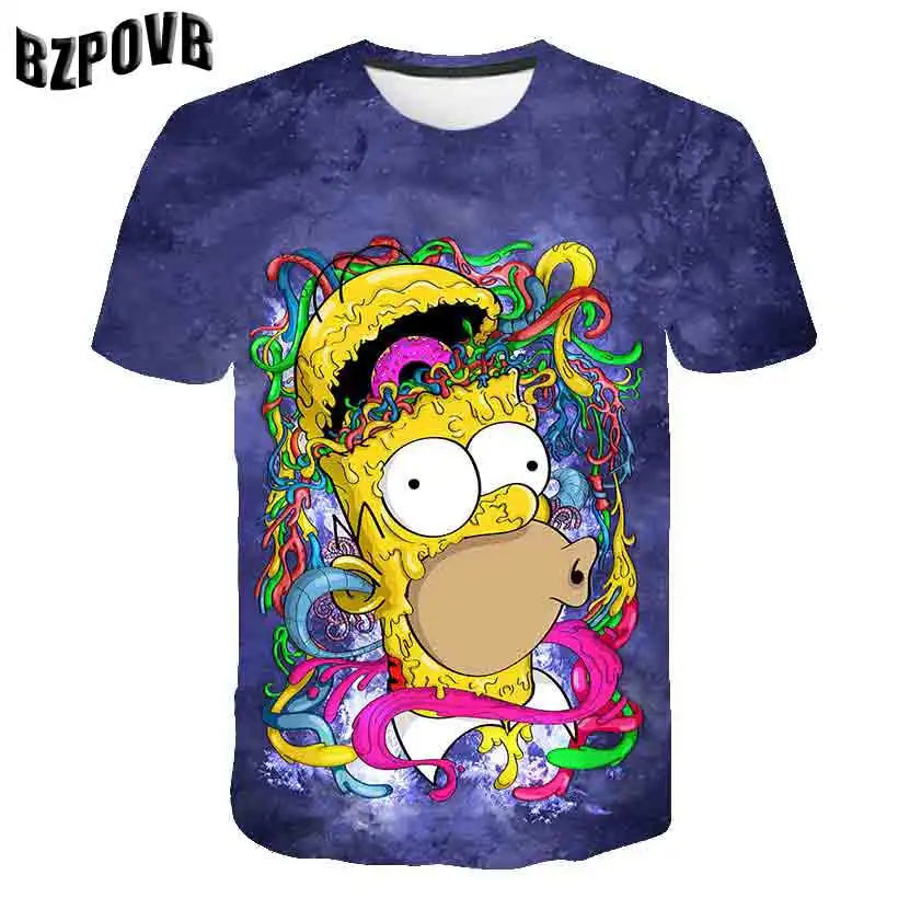 2020 naujas Simpson T-shirt 3d Anime T Shirts Juokinga T Shirts Kinijos Spausdinti vaikai Tee berniukų Drabužiai Seksualus Viršūnes Hip-Hop
