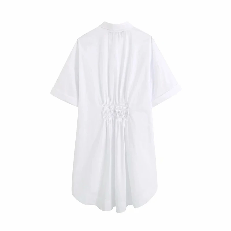 2020 metų vasaros mados moterų vaikinu stilius laisvas ilgos, baltos, za marškinėliai moteriška atsitiktinis trumpas rankovės medvilnės popelinowy palaidinė viršūnes femme