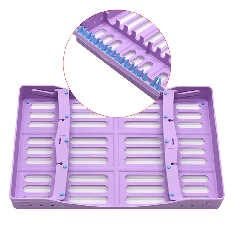 1Pcs Plastiko Dantų Sterilizacija Stovo Chirurgijos Sterilizavimo Dėžutė Prietaisų Paskirties Laukelyje Kasetės Burs Dezinfekavimas