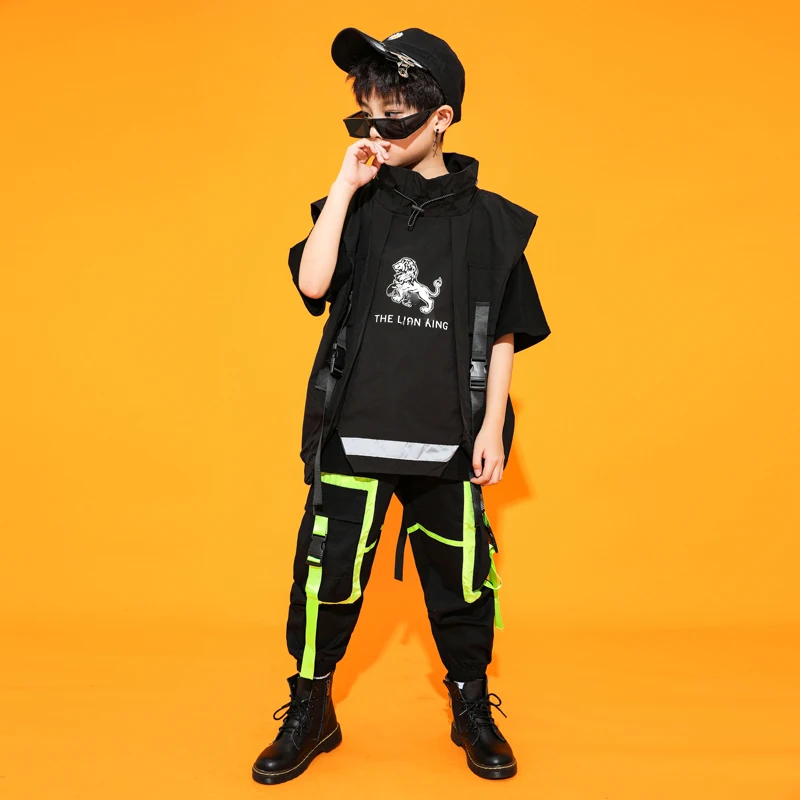 Vaikų Džiazo Vaikas Hip-Hop Šokių Kostiumas Sportinių Šokių Drabužiai Berniukams Palaidinukė Jogger Kelnes Veiklos Parodyti Dėvėti DQS5245