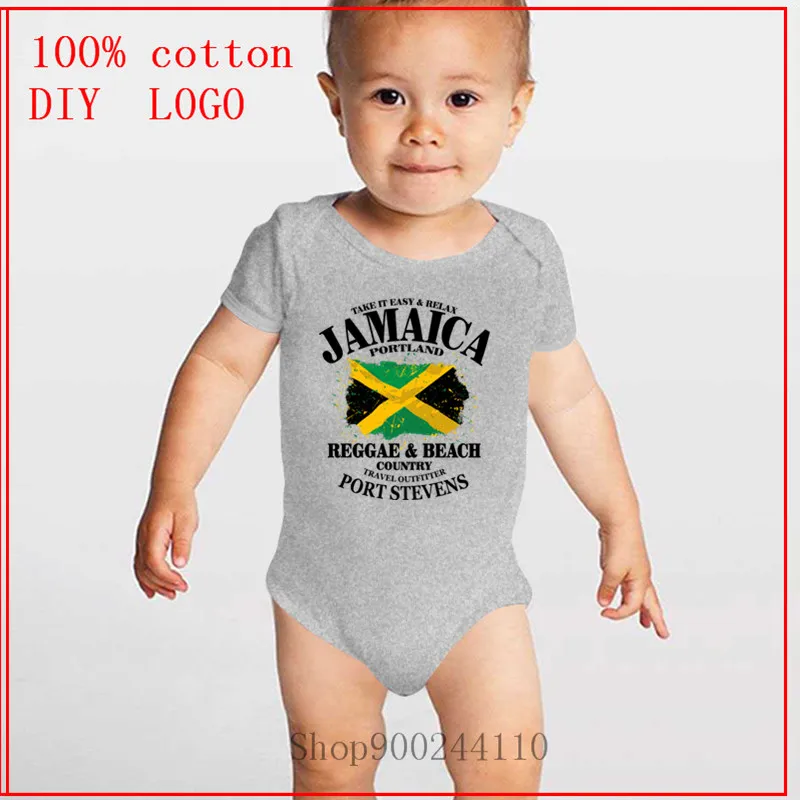 Kūdikių Naujagimių Reggae&Beach Šalyje-Jamaika Portland Vėliavos Kūdikių Bodysuit Mergaitės Berniukai Trumpas Rankovėmis Rompers Jumpsuit Apranga, Drabužiai