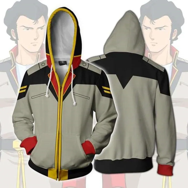 Gundam Cosplay Kostiumų Anime Hoodie Char Aznable Kostiumas Palaidinukė Striukės, Paltai Vyrams Ir Moterims