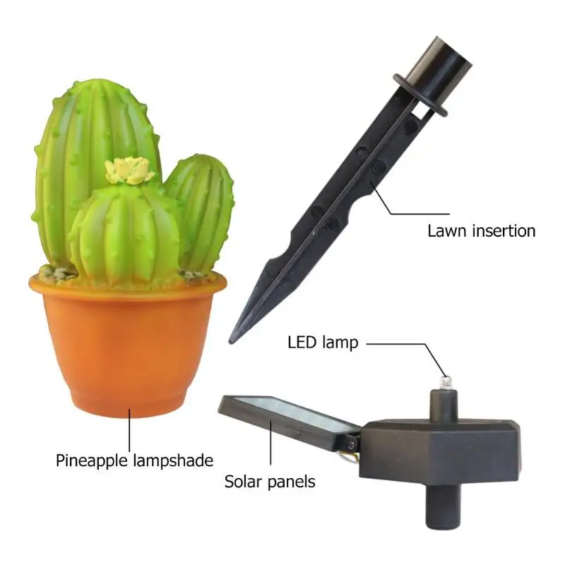 Saulės LED Smaigalys Lempos Multi-funkcija Praktinių Kaktusas Šviesos Kontrolės Lauko Sodas, Kiemas, Žemės Šviesos