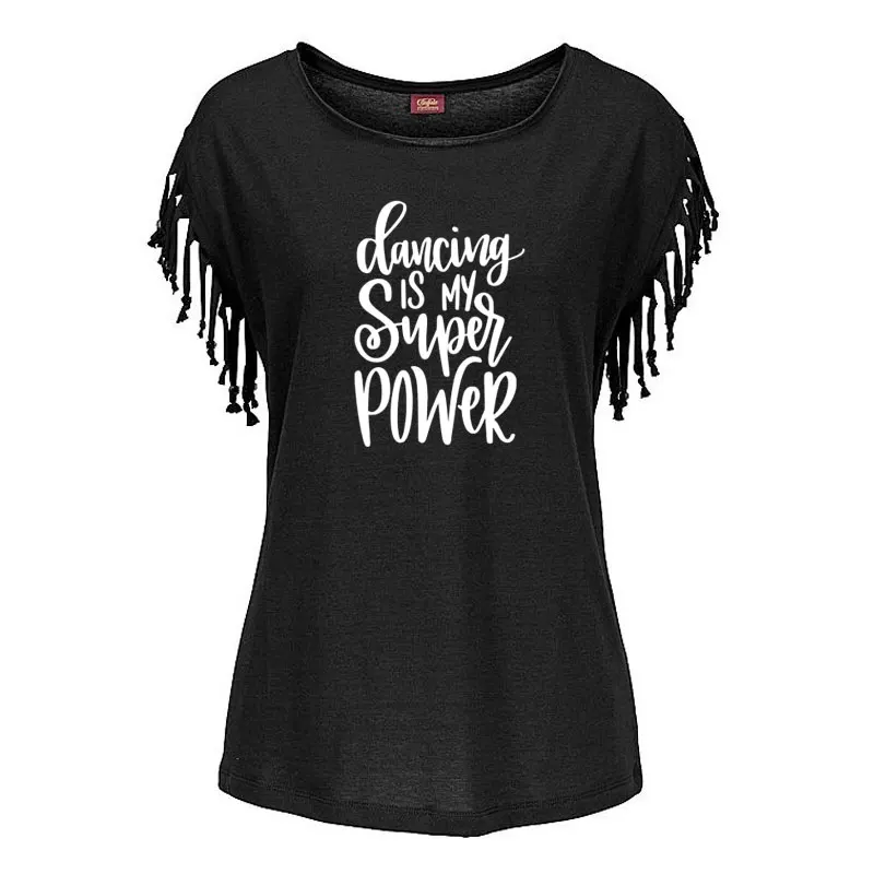 2020 Naujų Šokiai yra Mano Super Galios Šūkis Moterų Medvilnės Kutas Atsitiktinis marškinėliai Tees Trumpas Rankovės O-kaklo moteriški Drabužiai marškinėliai