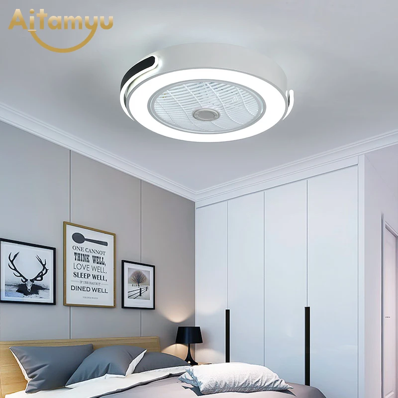 Smart nuotolinio valdymo Lubų Ventiliatoriai Su dega Gyvenamasis Kambarys Modernios LED Aušinimo Ventilador Ultra-plonas Miegamojo lempa App kontrolės