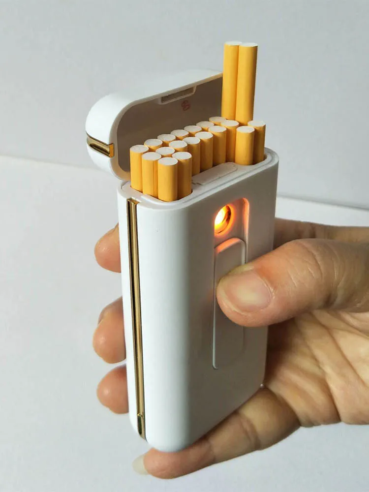 USB Žiebtuvėlis, cigarečių atveju už 20 cigarečių pakuotės 100mm ilgio 5mm skersmens cigarečių