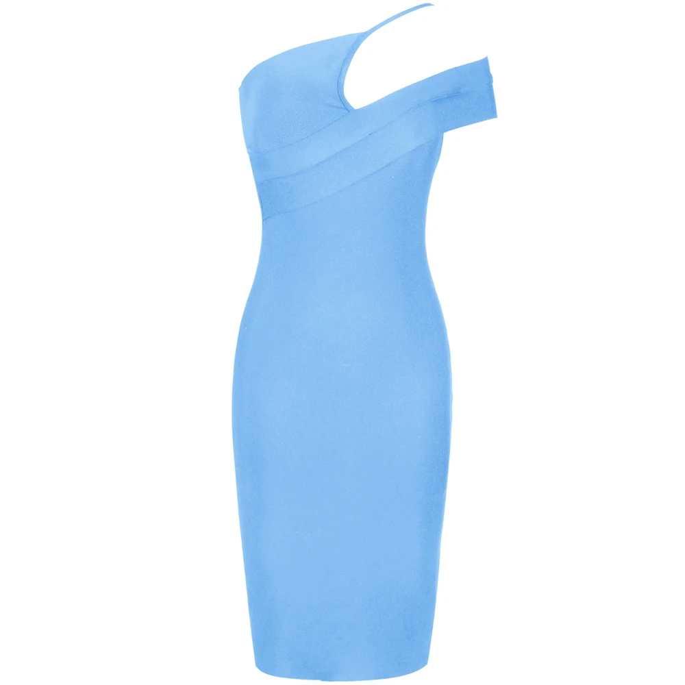 Elnias Lady Įžymybė Tvarstis Suknelė 2019 Nauja Siunta Moterų Mėlyna Bodycon Tvarstis Suknelė, Vieną Petį, Elegantiškas, Seksualus Šalis Suknelė Klubas