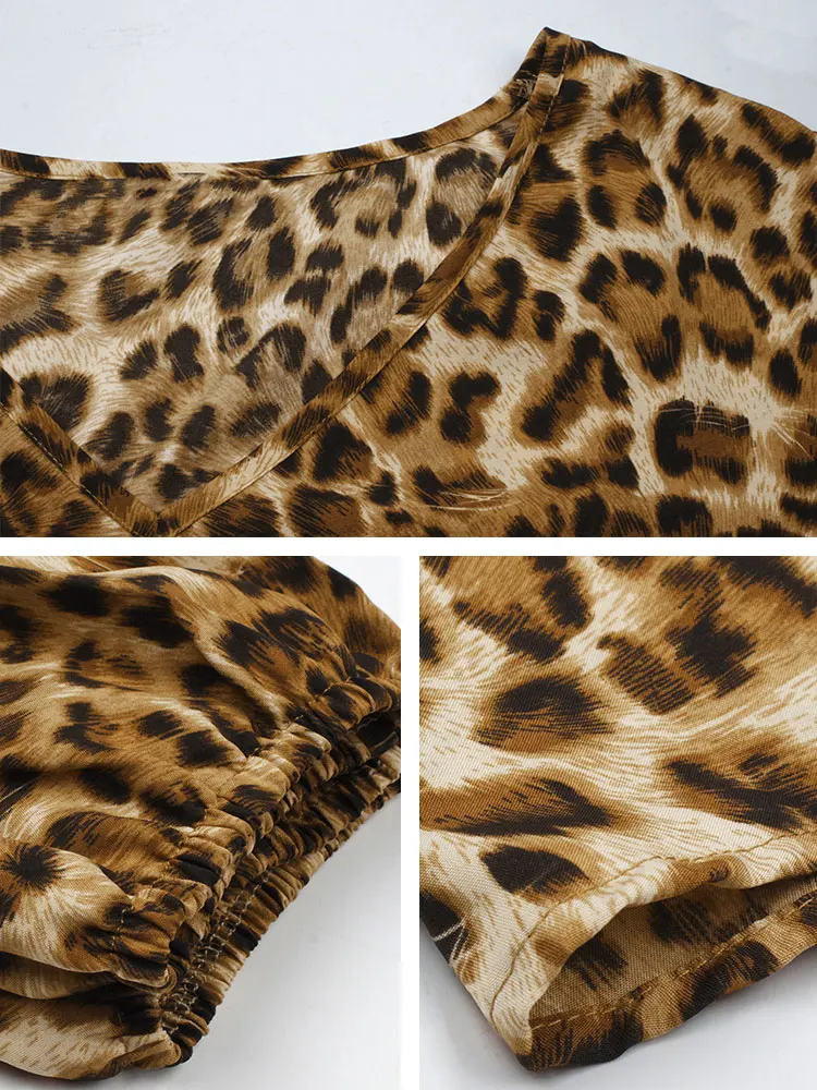 4XL Negabaritinių Moteris Suknelės Moterims 2020 M. Rudens ir Žiemos Leopard Print Suknelė ilgomis Rankovėmis Plius Dydis Suknelė Šalis Suknelė