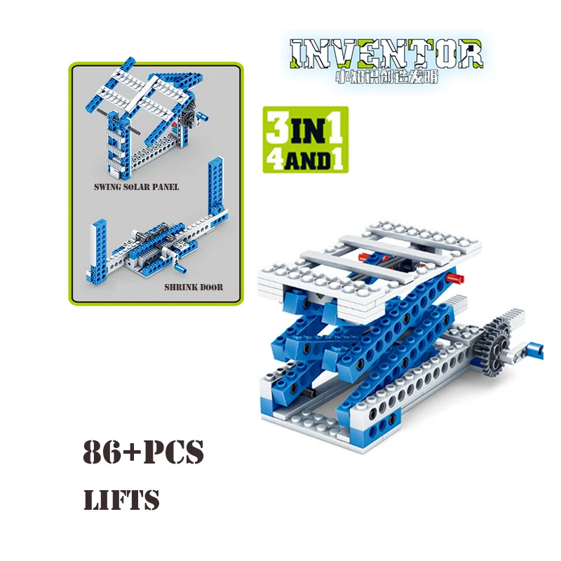 Mechaninė Pavarų įrangos pardavimas, biuro įrangos Blokai Inžinerijos Vaikų Mokslo Švietimo KAMIENINIŲ Žaislai 3IN1 Blokai Vaikas Plytų Žaislai