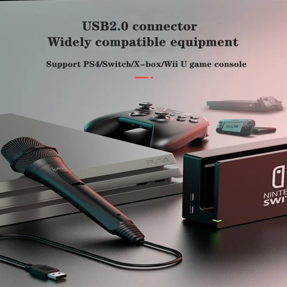 Naujas PG-9209 Jungiklis nešiojamų patalpų laidinis mikrofonas P4 mikrofonas Xboxone mikrofonas Wii mikrofonas