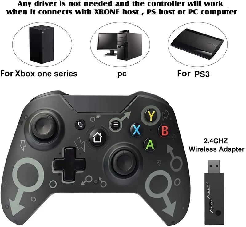 Sandėlyje Xbox Vienas Belaidis Valdiklis 2,4 GHZ Belaidžio ryšio Adapteris Gamepad Xbox Vienas/Viena S/One X/Ps3/Windows/pc Games