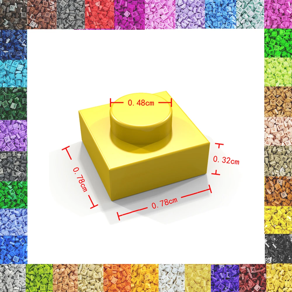 No. 5 Plytų Geltona Švietimo Statybos Žaislas Plastiko Mažų Statybos Mūrinis Priedai 1X1 Plokštė Blokai Pikselių Menas, Skirtas Suaugusiems,