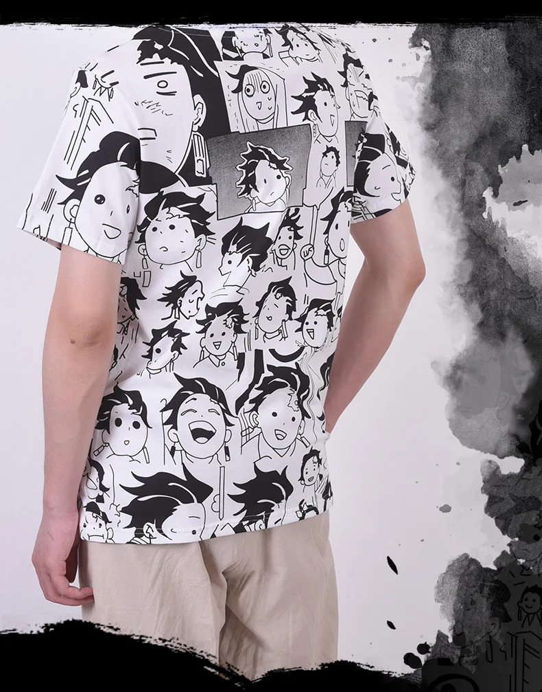 Anime Kimetsu Nr. Yaiba Demon Slayer Marškinėliai Agatsuma Zenitsu juokinga veido Grafinis Viršuje Tees Marškinėlius Streetwear T-marškinėliai Vyrams, drabužiai