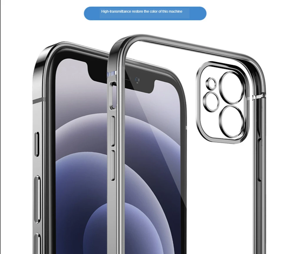 Prabanga aikštėje Telefono dėklas Skirtas iPhone 12 Mini Pro 11 XS Max X XR 7 8 Plius Minkštas skaidrios TPU Padengti Atveju, 
