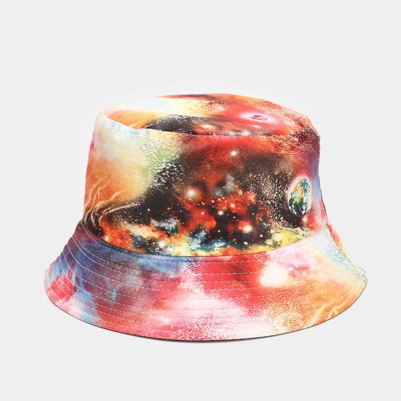 Spalvinga 3D Spausdinimo Galaxy Dangaus Grįžtamasis Panama Kibirą Skrybėlės suaugusi Moteris Vyrai Žvejybos Kepurės Vyrams, Moterims, Hip-Hop Bobas Unisex Kepurės