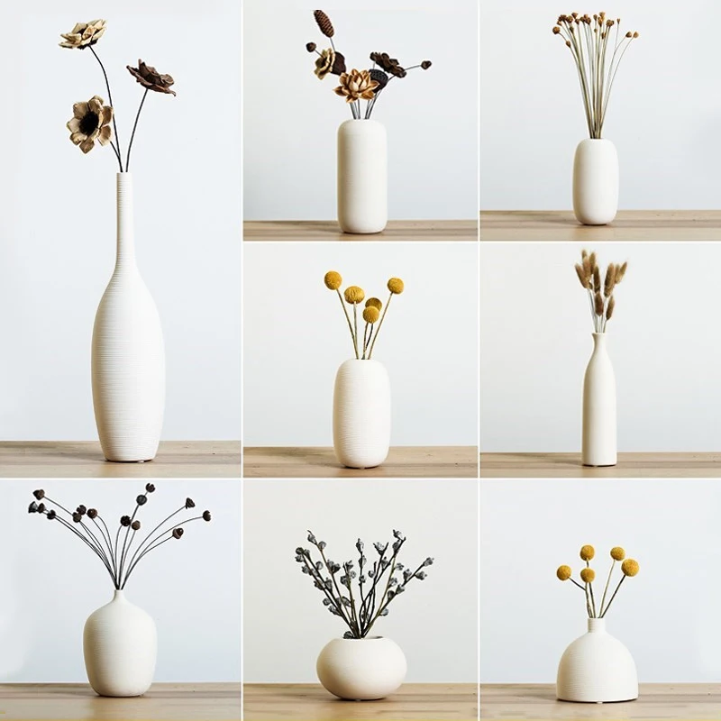 Džiovintų gėlių keramikos vaza, mažas gėlių kompozicijų kambarį namų kūrybos paprastas apdailos namų dekoravimo Šiaurės apdaila