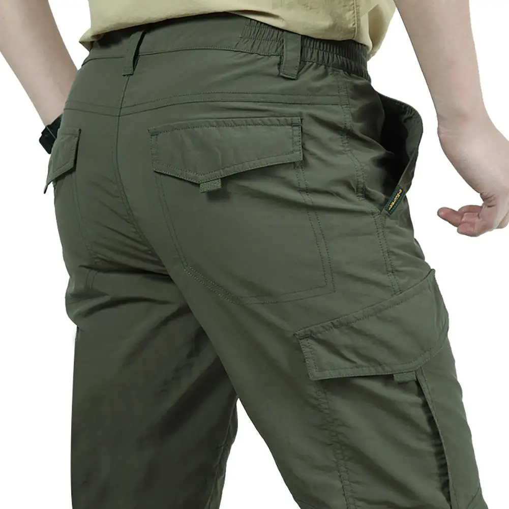 Vyrai Atsitiktinis Krovinių darbo drabužiai Kelnės Kelnės vientisos Spalvos Quick Dry Plonas Multi-kišenėje Ilgai Krovinių Kelnės Lauko Kelnės