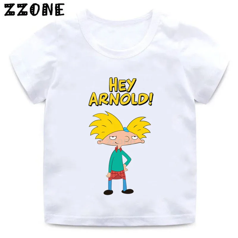 Berniukų ir Mergaičių Hey Arnold Animacinių filmų Spausdinti marškinėliai Vaikams Juokinga Drabužius Kūdikiui Vasaros trumpomis Rankovėmis T-shirt,ooo5253