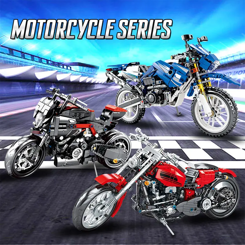 SEMBO Naujas 799PCS Miestas Moto Lenktynės Motociklai Blokai Techninės Motociklo Transporto priemonių Plytų Žaislai, Dovanos Vaikams