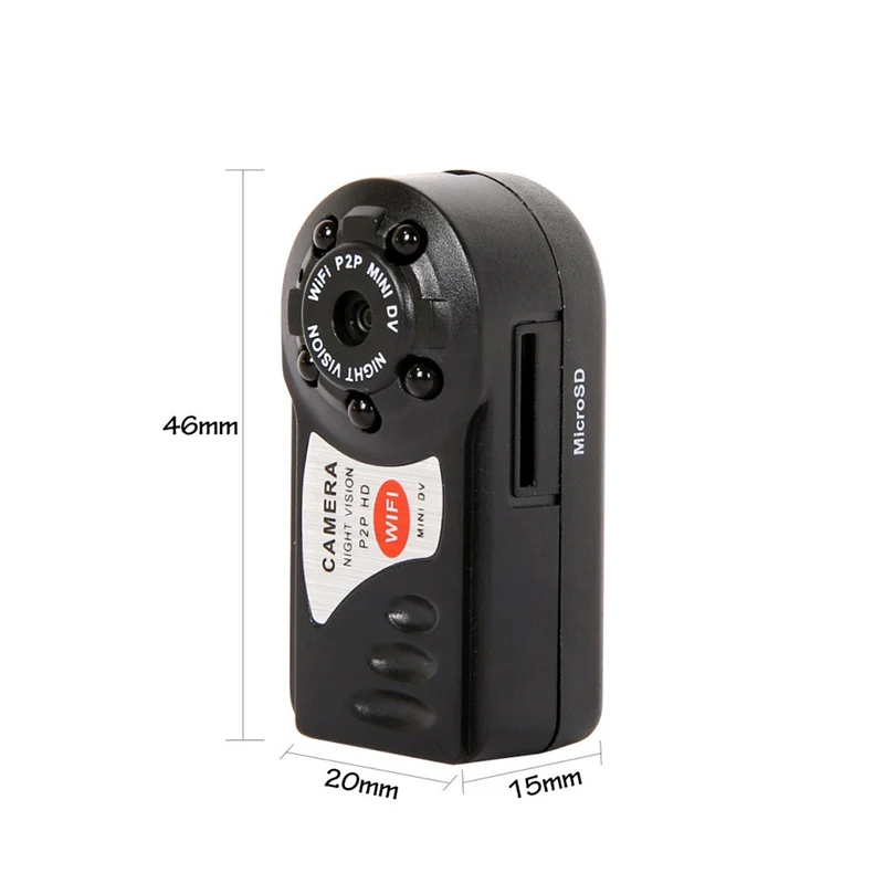 HD Q7 WiFi IP Mini Kamera 5 Šviesos SPINDULIŲ Naktinio Matymo P2P Belaidės Mikro Kamera, Nuotolinio Valdymo Vaizdo Perdirbti Įrašą, skirtą 