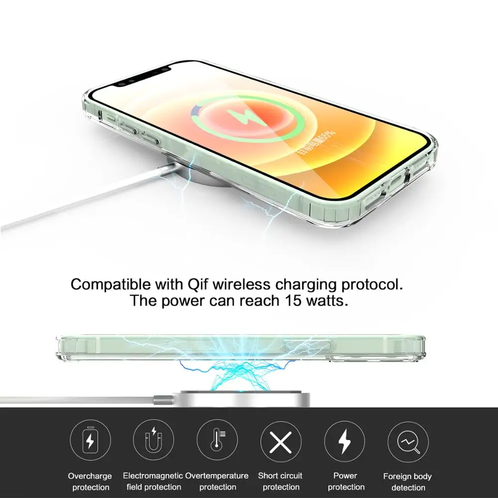Ultra Plonas iPhone 12 Magsafe Atveju Aišku, Minkštos TPU iPhone 12 Pro 6.1 colių 5G Skaidrus Telefono dėklas Galinį Dangtelį sandėlyje