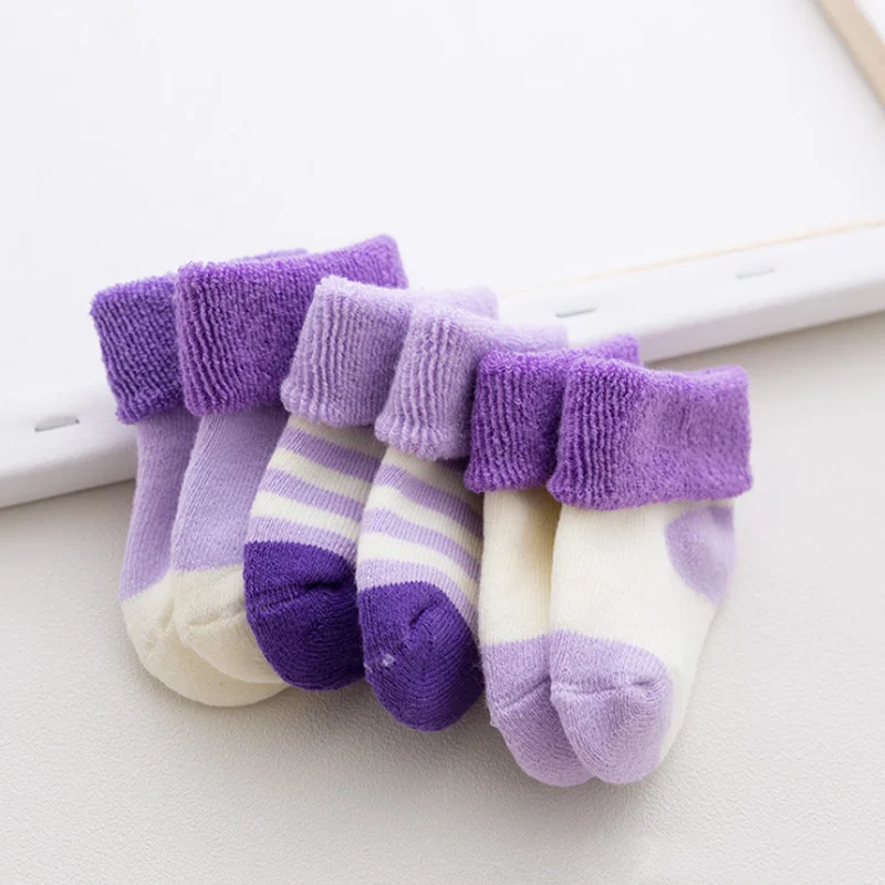 3Pair/daug naujų atsitiktinis rudenį ir žiemą, kūdikių kojinės medvilnės 0-1-3 metų vaikų, kūdikių kojinės