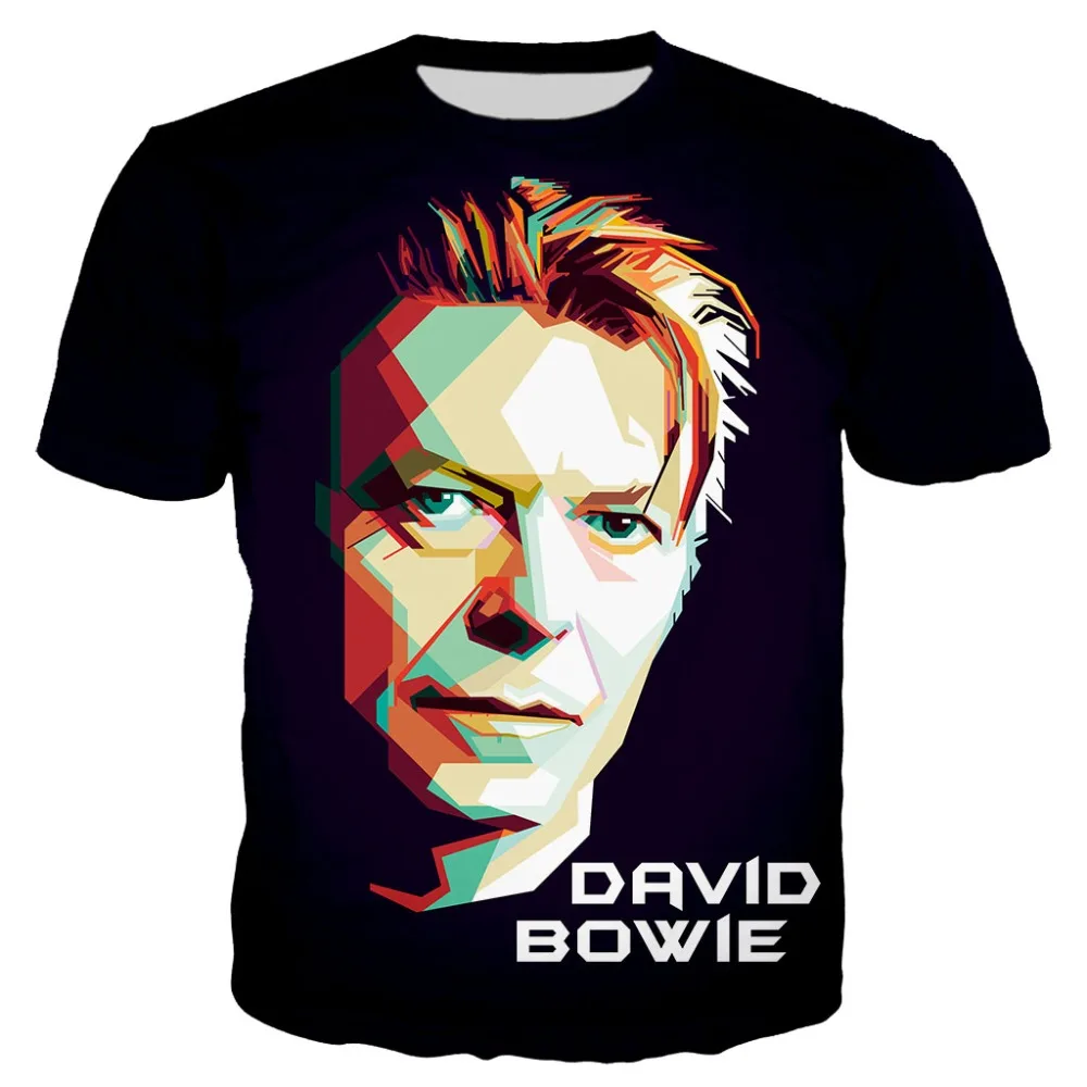 2020 metų Vasaros Mens Hip-Hop T-shirt zlkoe David Bowie 3d Print T shirt Vyrai/Moterys trumpomis Rankovėmis Tees O-kaklo marškinėliai Juokinga Viršūnės S-5XL