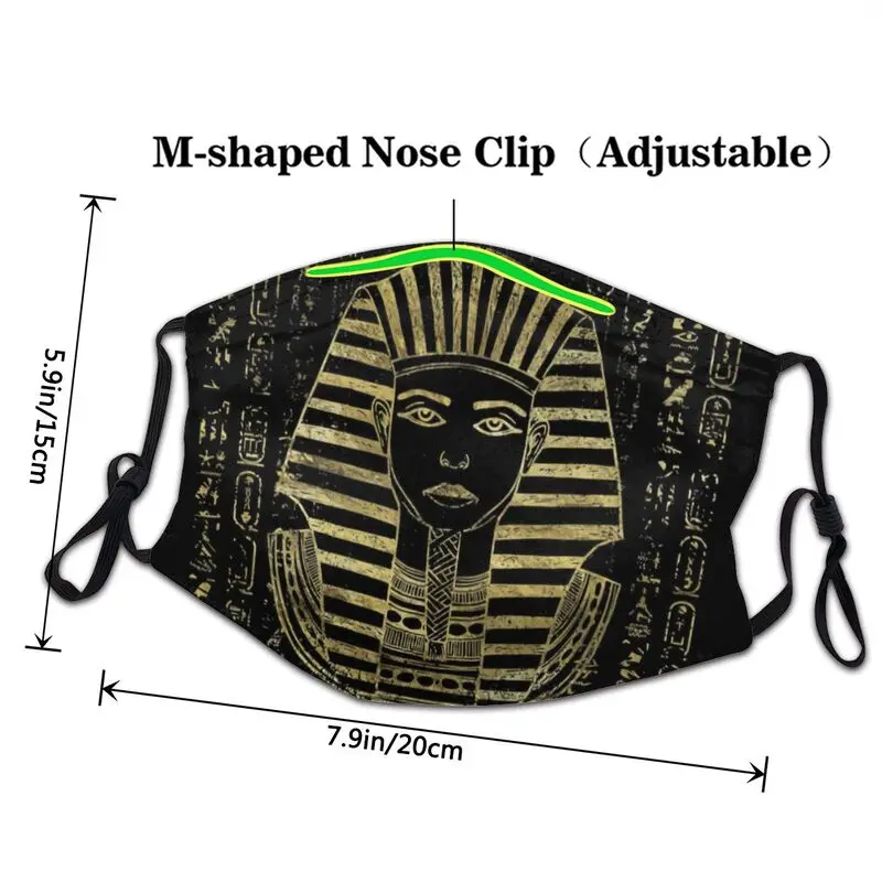Aukso Sfinksas Galva Su Egipto Hieroglifais Kaukė Kvėpuojantis Vyrų Egipto Faraonas Burnos, Veido Kaukė Apsaugos Respiratorius Nagų Mufelinė