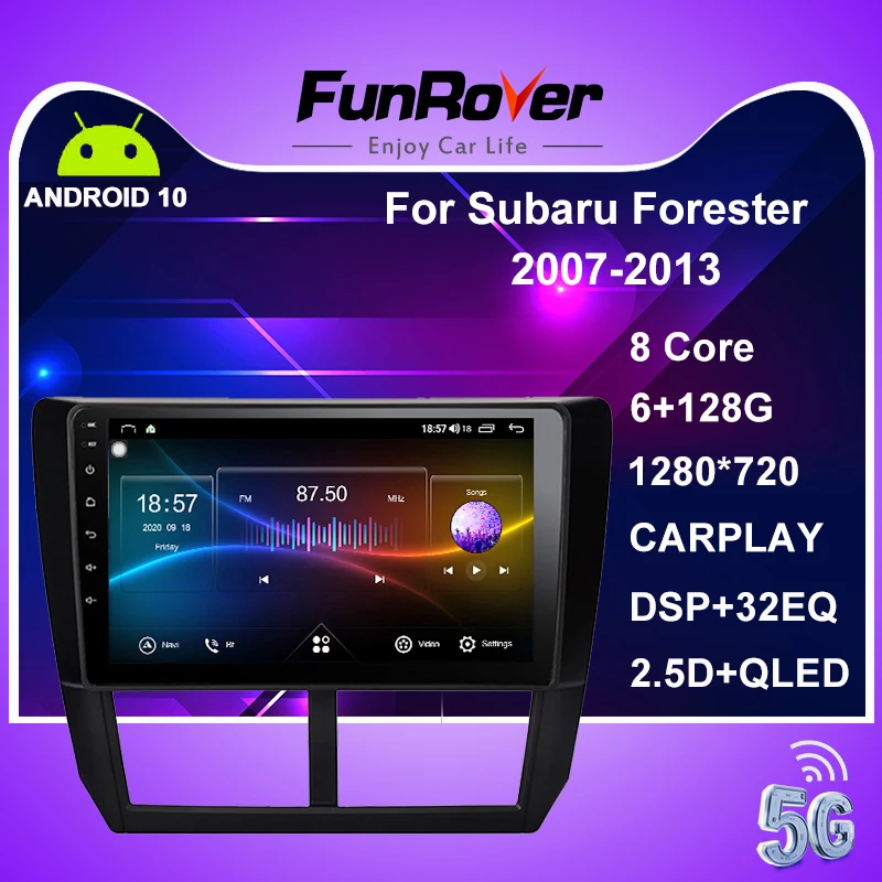 Funrover 6G+128G CarPlay DSP Už Subaru Forester 2007-2013 M. Impreza 2007 - 2011 m. 