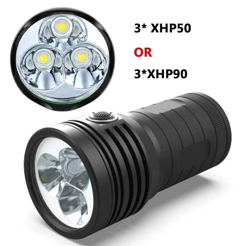 3pcs XHP90.2, Pastatytas Baterija Super Galingas LED Taktinis Žibintuvėlis 3 Režimas Fakelas USB Įkrovimo Lemputė Itin Šviesus Lintern