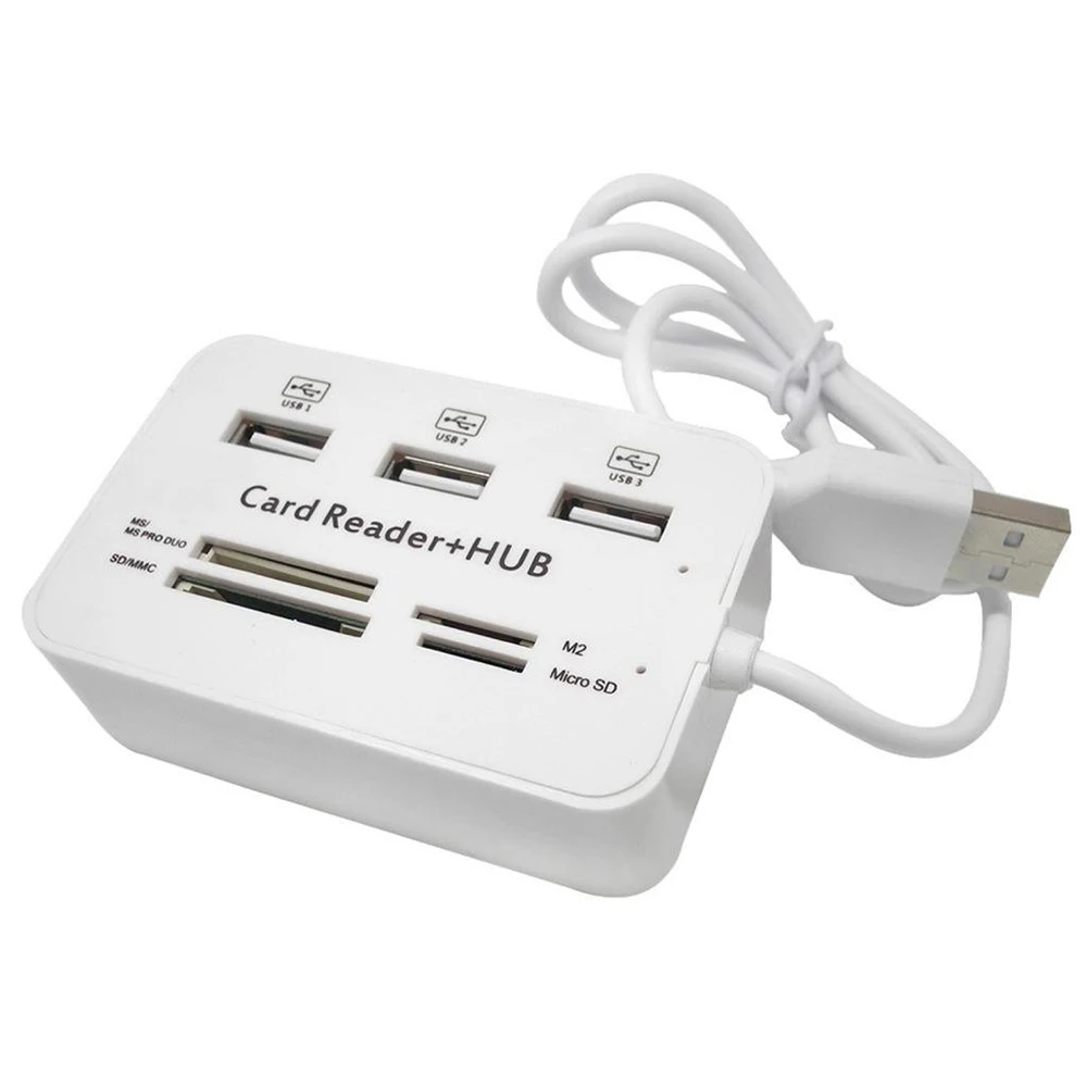 Micro USB Hub 2.0 Combo 3 Uostų Spliter Maitinimo Adapteris TF/SD/MS/M2, Card Reader for PC Kompiuterių Priedai