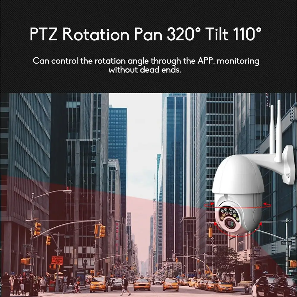 1080P PTZ IP Kamera, Wifi Lauko Speed Dome Belaidžio Wifi Saugumo Kameros Pan Tilt 5X Skaitmeninis Priartinimas 2MP Tinklo Stebėjimo kamerų