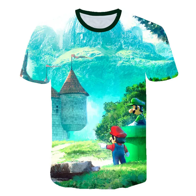 Vasaros Mados vaiko marškinėliai Vaistai ir piktžolių marškinėliai Animaciją Super Mario 3D Spausdinimo Mens Moteriški t shirts