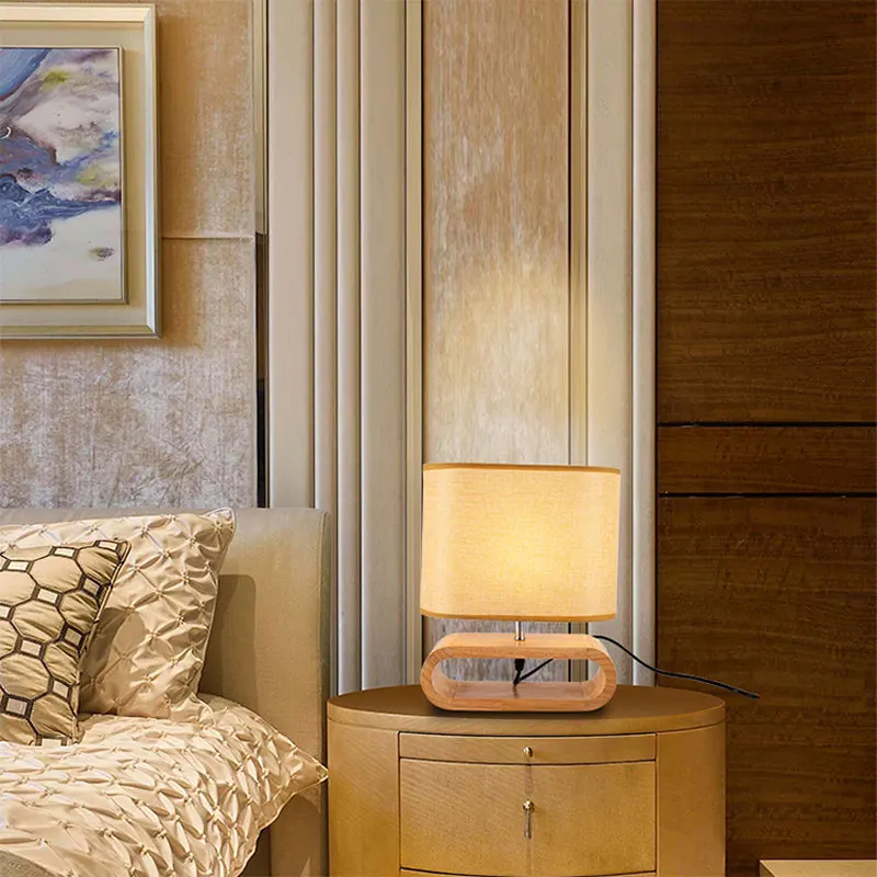 Šiaurės medžio masyvo stalo lempa kūrybos modernus miegamojo lovos šviesos kambarį tyrimas viešbutis vaikų kambarys medžiaga stalas šviesos