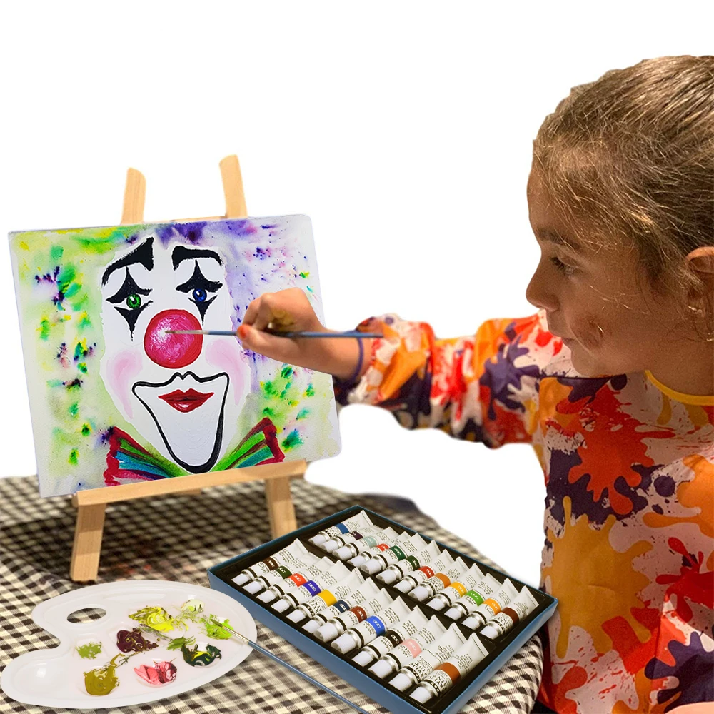 24-spalva Profesionalus Akrilo Dažų Rinkinys Vaikams Rankomis dažyti Sienų Dažai Dažų Spalva Meno Tapybos Vandeniui Dažų Rinkinys