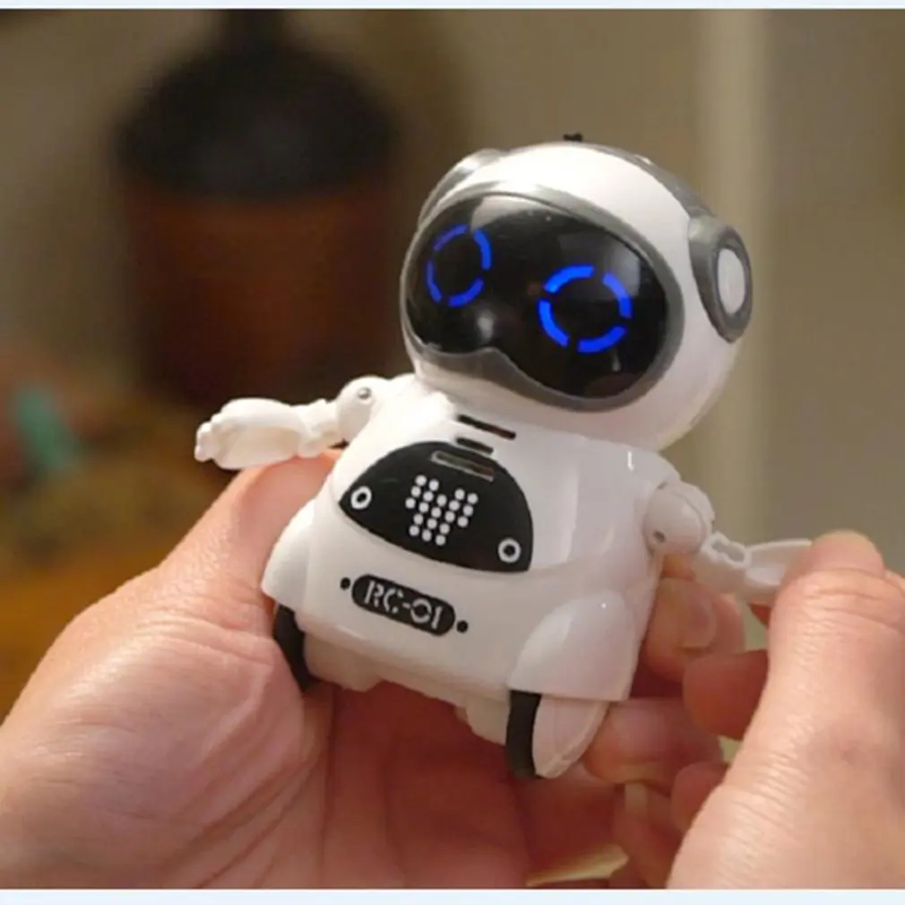 1pcs Protingas Mini Pocket Robotas Walk Muzika, Šokių Žaislas Šviesos Balso Atpažinimo Pokalbį Kartoti Smart Interaktyvios Vaikų Dovanų