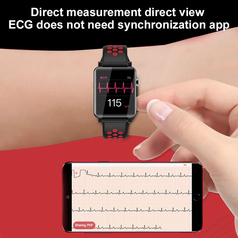 B71 EKG PPG Smart Laikrodžiai Ekg Ekranas Ekg Holter Širdies ritmo Monitorius kraujo spaudimas smartwatch Vandeniui Fitness Tracker Žiūrėti